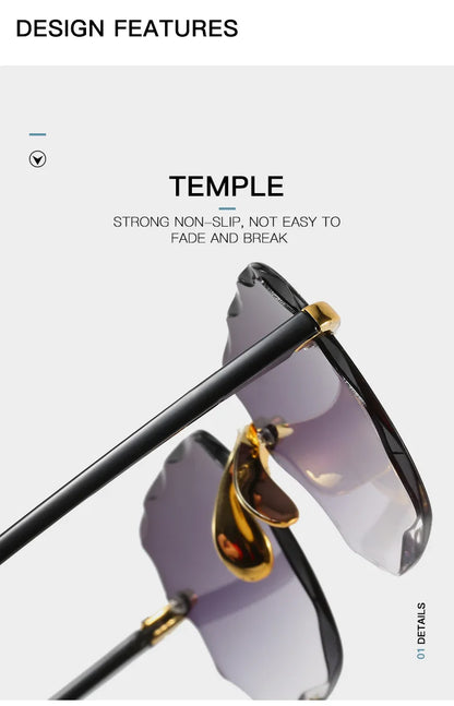 Rimless Sunglasses Women Luxury Brand