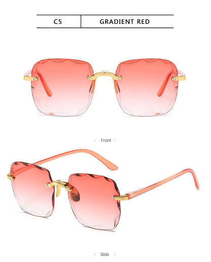 Rimless Sunglasses Women Luxury Brand