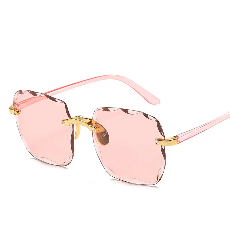 Rimless Sunglasses Women Luxury Brand