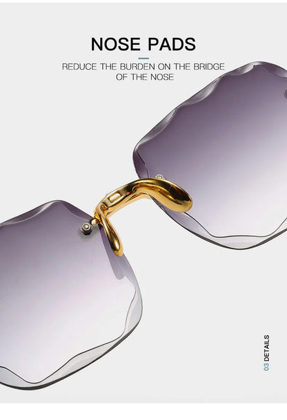 Rimless Sunglasses Women Luxury Brand