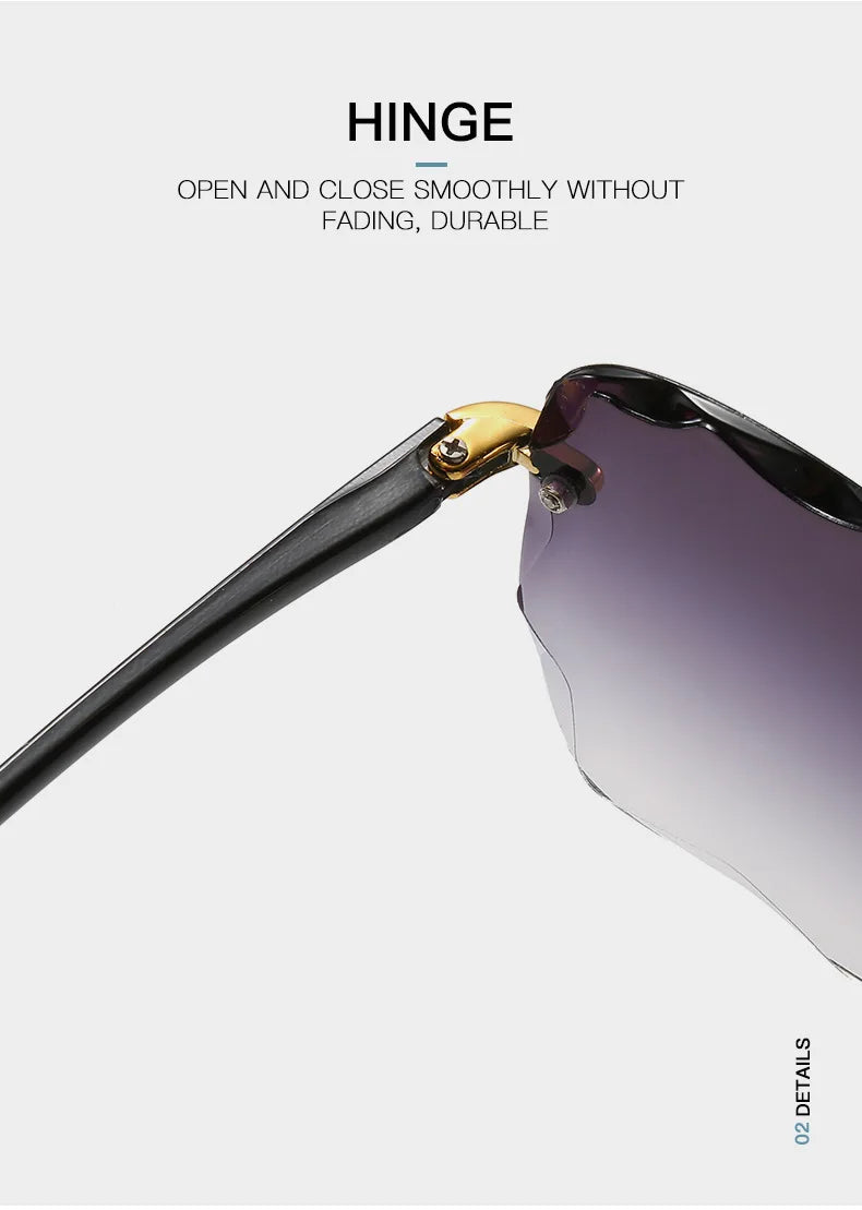 Rimless Sunglasses Women Luxury Brand