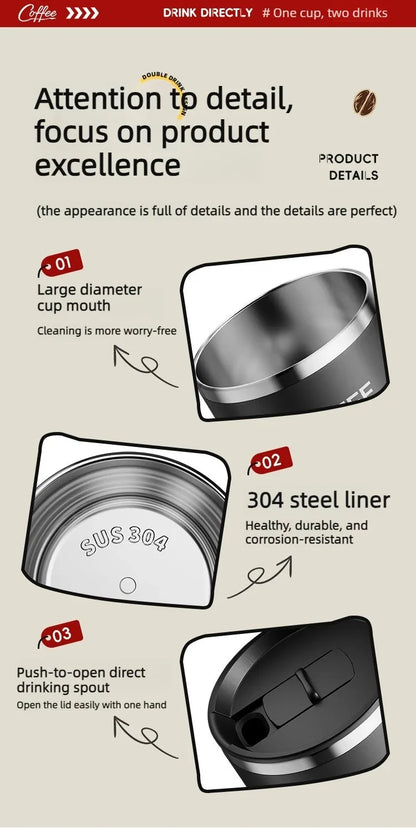 Steel Double-Wall Insulated Coffee Cup