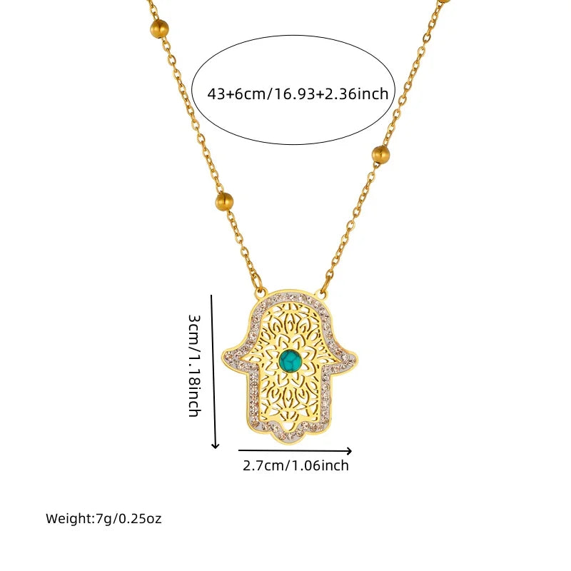 Tree of Life Turquoise Golden Necklace