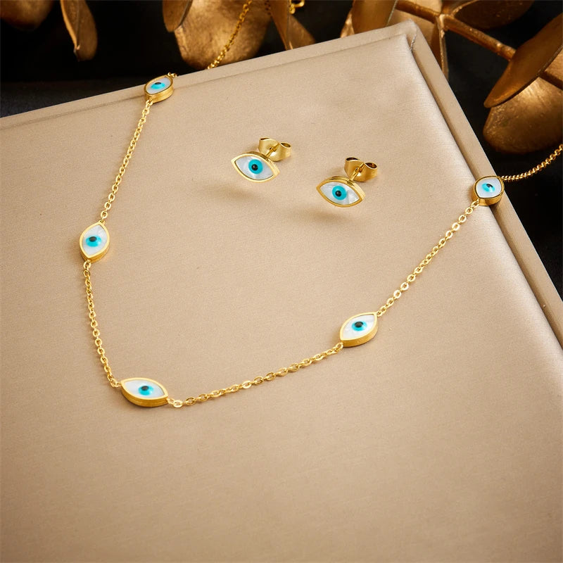Tree of Life Turquoise Golden Necklace