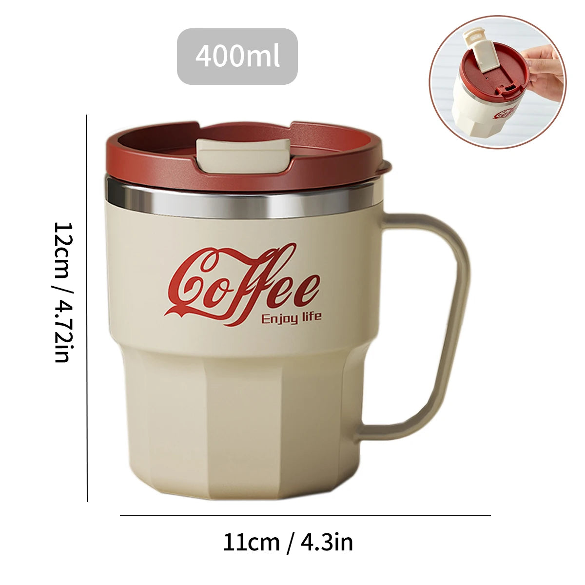 Steel Double-Wall Insulated Coffee Cup