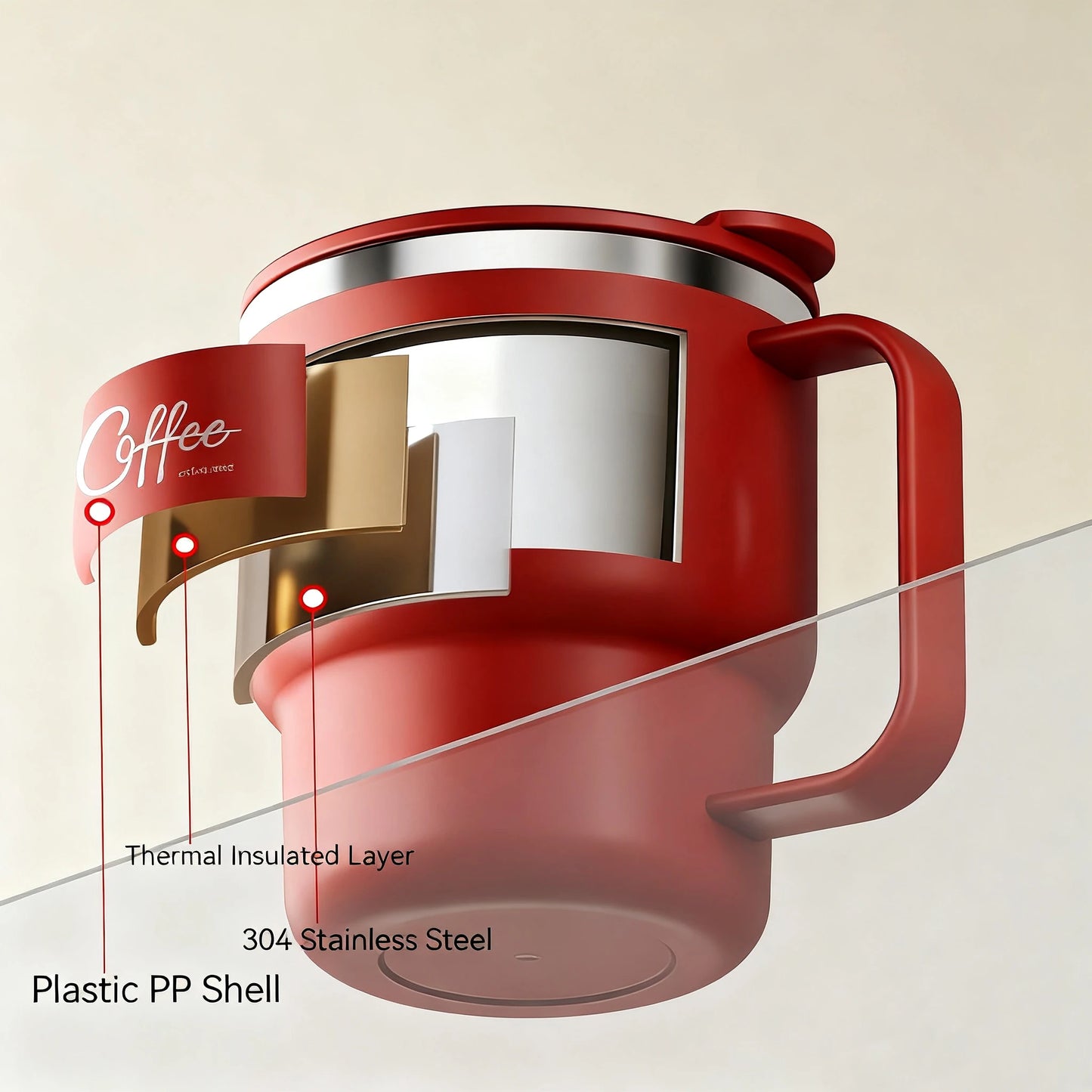 Steel Double-Wall Insulated Coffee Cup