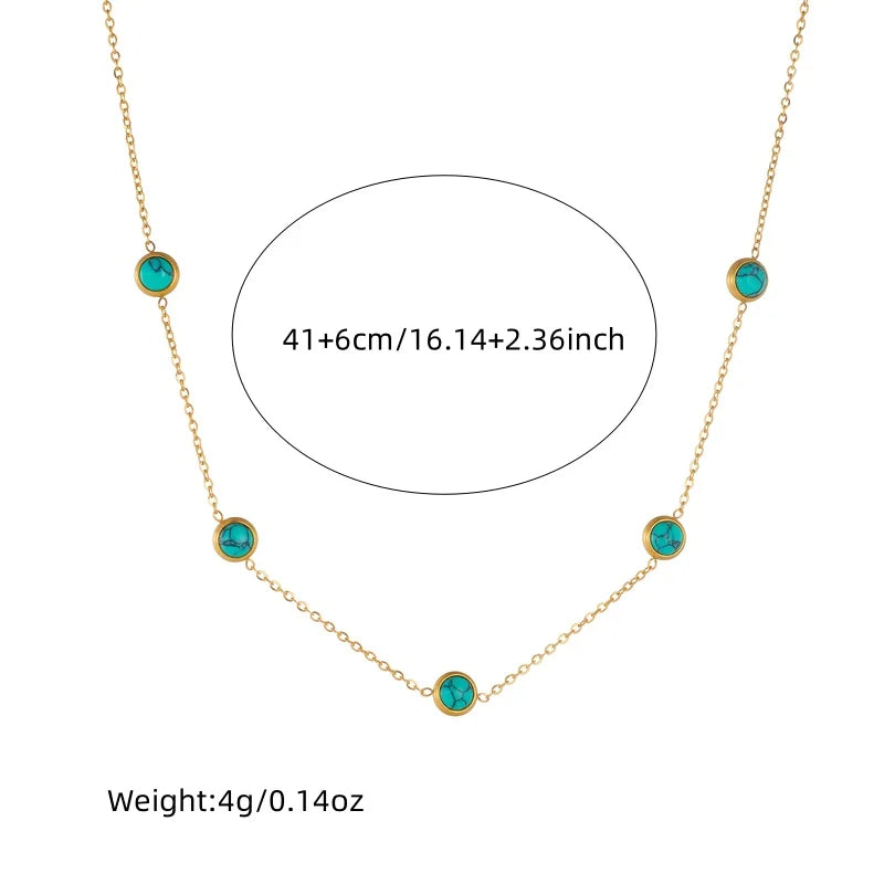 Tree of Life Turquoise Golden Necklace