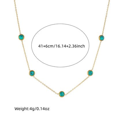Tree of Life Turquoise Golden Necklace
