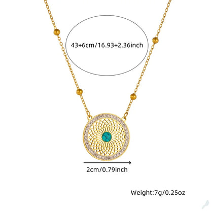 Tree of Life Turquoise Golden Necklace