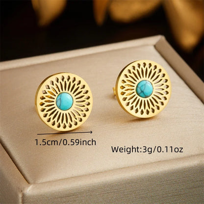 Tree of Life Turquoise Golden Necklace