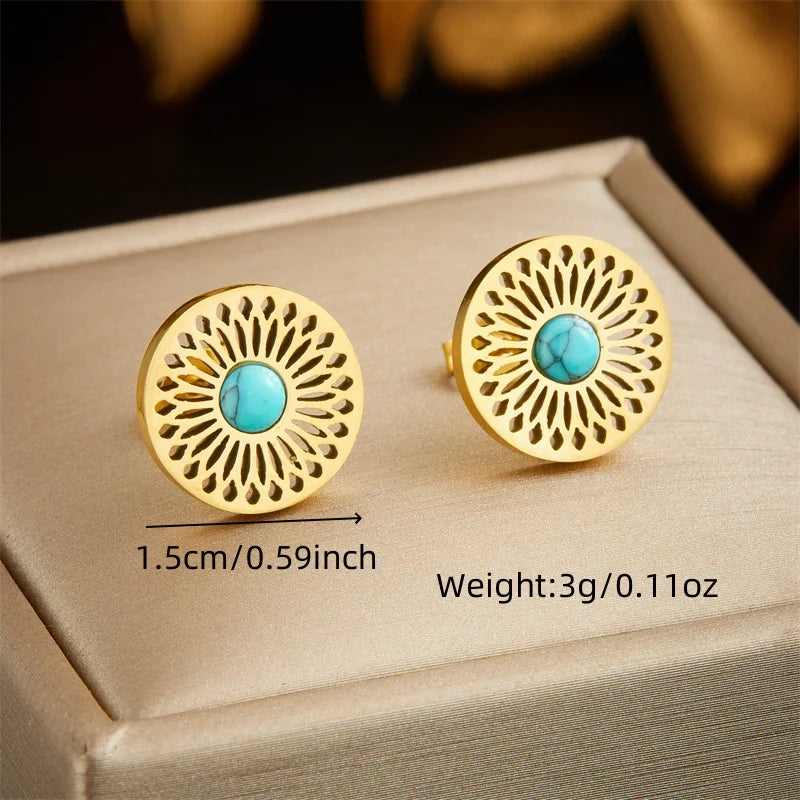 Tree of Life Turquoise Golden Necklace