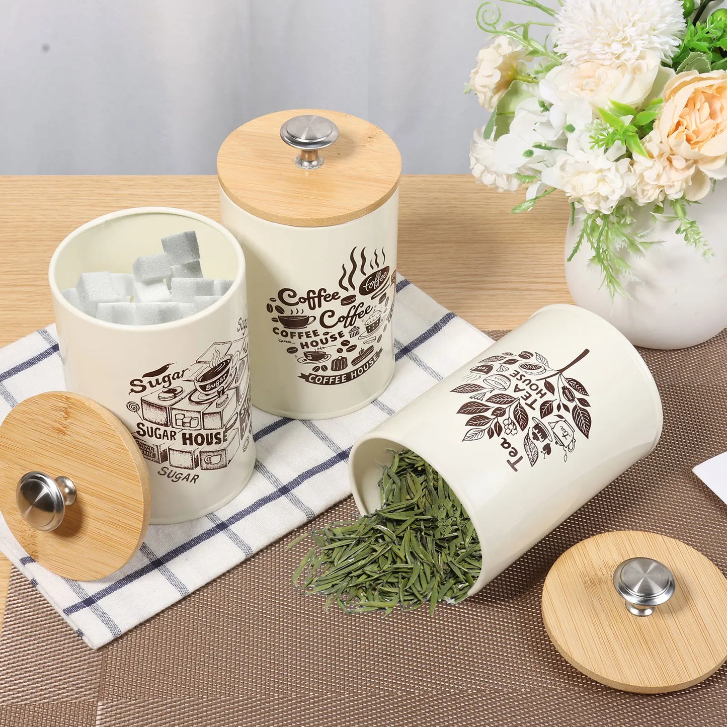 Vintage Kitchen Storage Canister Set