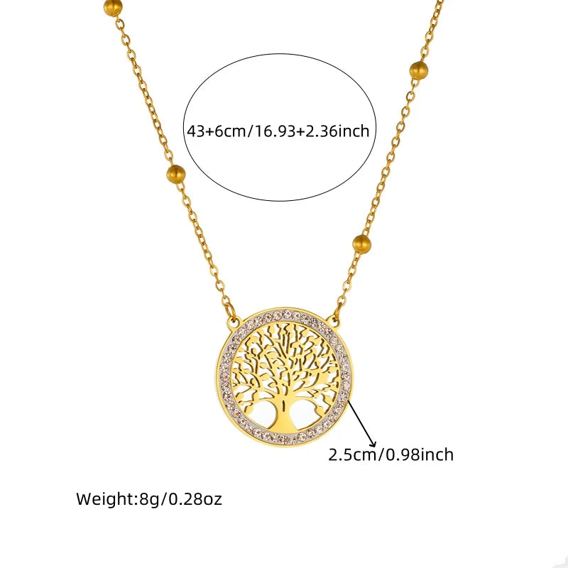 Tree of Life Turquoise Golden Necklace