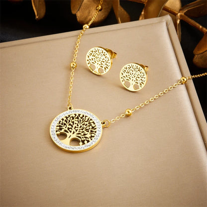 Tree of Life Turquoise Golden Necklace